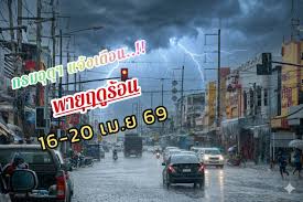 ด่วน ศูนย์อุตุ เตือน อีสานตอนล่าง ระวังพายุฤดูร้อน 16 &ndash; 20 เม.ย.69 &nbsp;